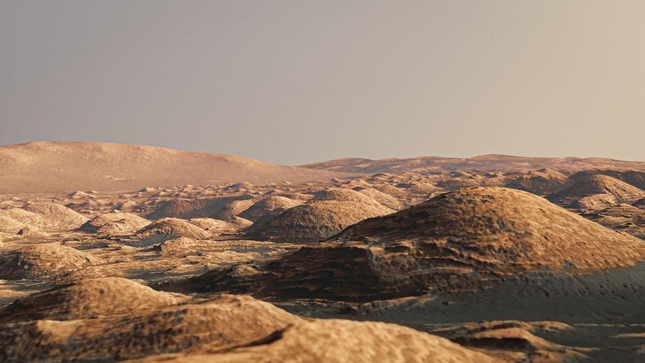 Рельефные рендеры Марса, созданные с помощью данных камер HiRISE и CTX автоматической межпланетной станции MRO.