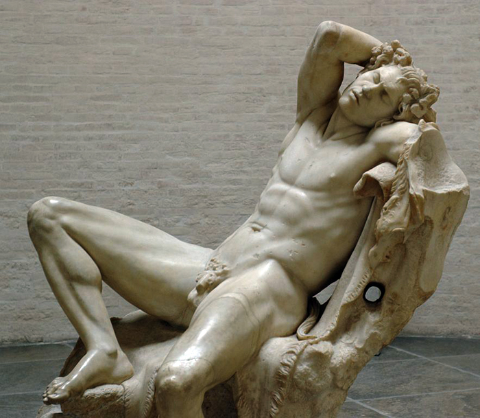 Отдыхающий фавн (сатир) - статуя древнегреческого скульптора Праксителя.