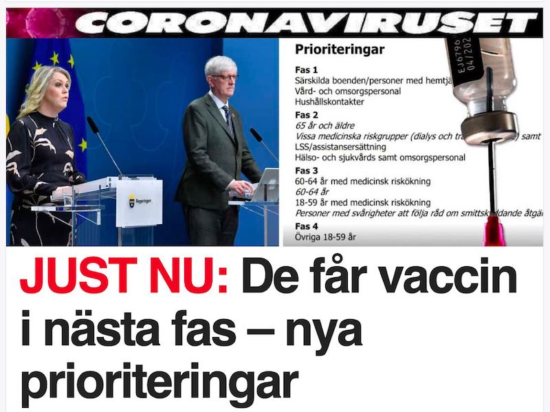 СМИ: «Спутник-V» может использоваться в Швеции. Одобряем.