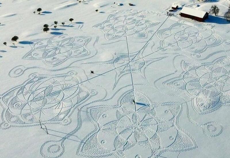 В Финляндии создали гигантский рисунок на снегу