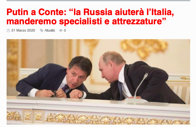 Италия: Помощь от России принять! Антироссийские санкции - поддержать!