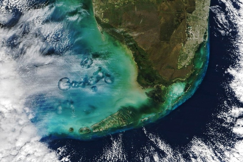 Небесные дыры: спутник запечатлел причудливые облака над Мексиканским заливом