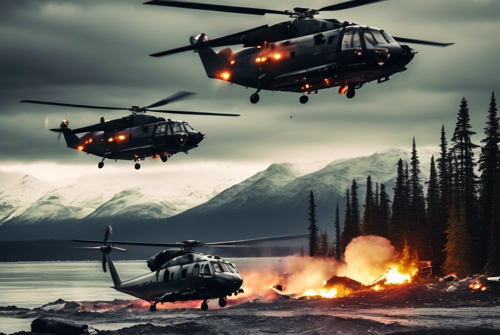 Таинственные черные вертолеты забрали сбитый НЛО недалеко от Аляски