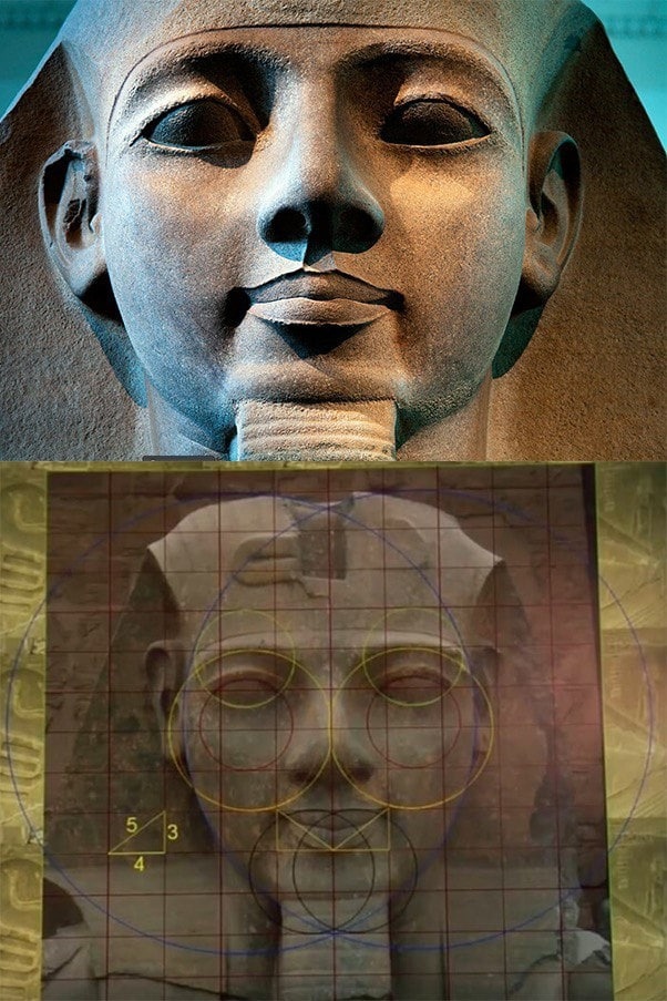 Голова Рамзеса обладает идеальной симметрией