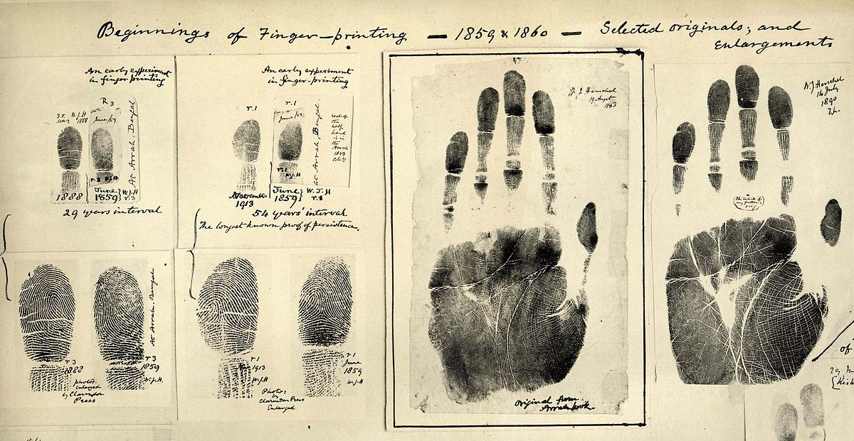Когда отпечатки пальцев впервые были использованы для установления личности?