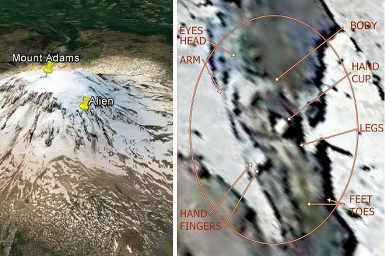 На вершине горы Адамс обнаружен замерший гигант