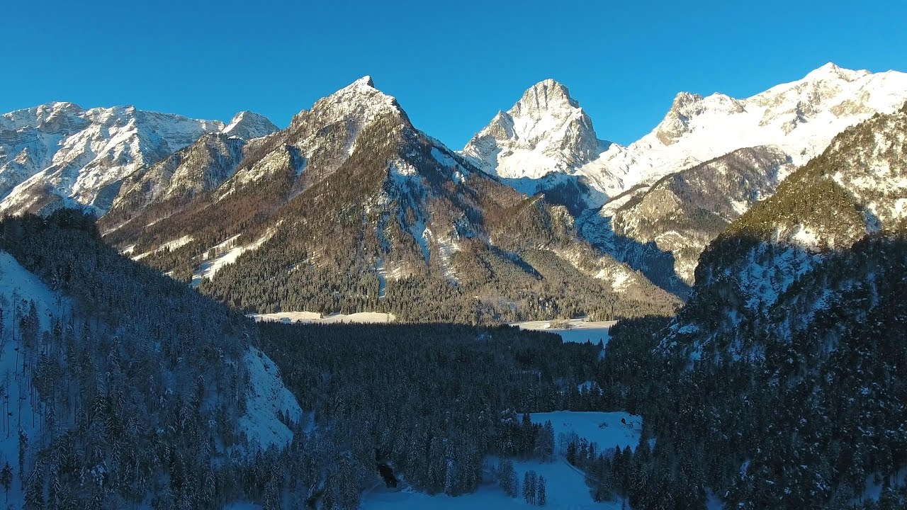 Зима в Альпах. Снежная красота в 4K