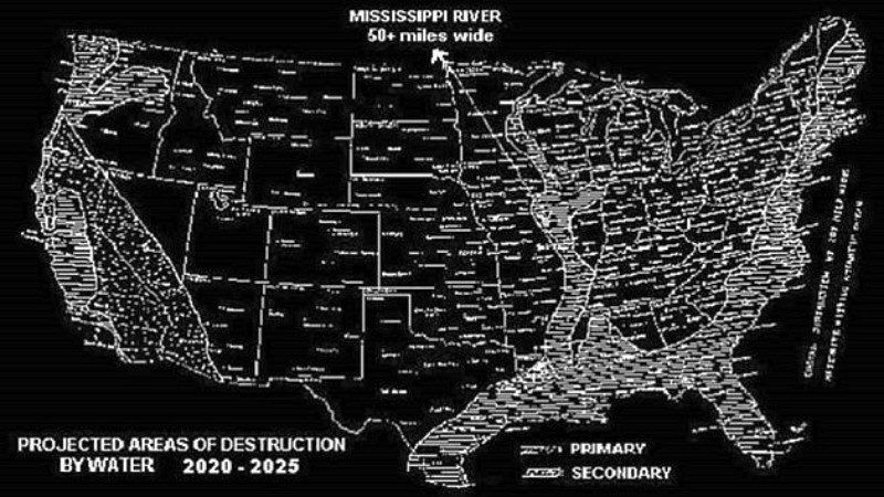 Путешественник во времени поделился картой Соединенных Штатов после масштабной катастрофы