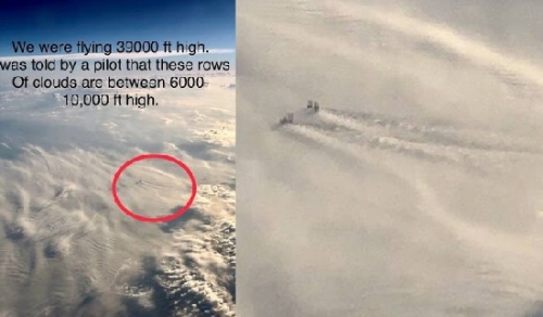 Гигантские сооружения торчат в облаках на высоте 10000 футов?