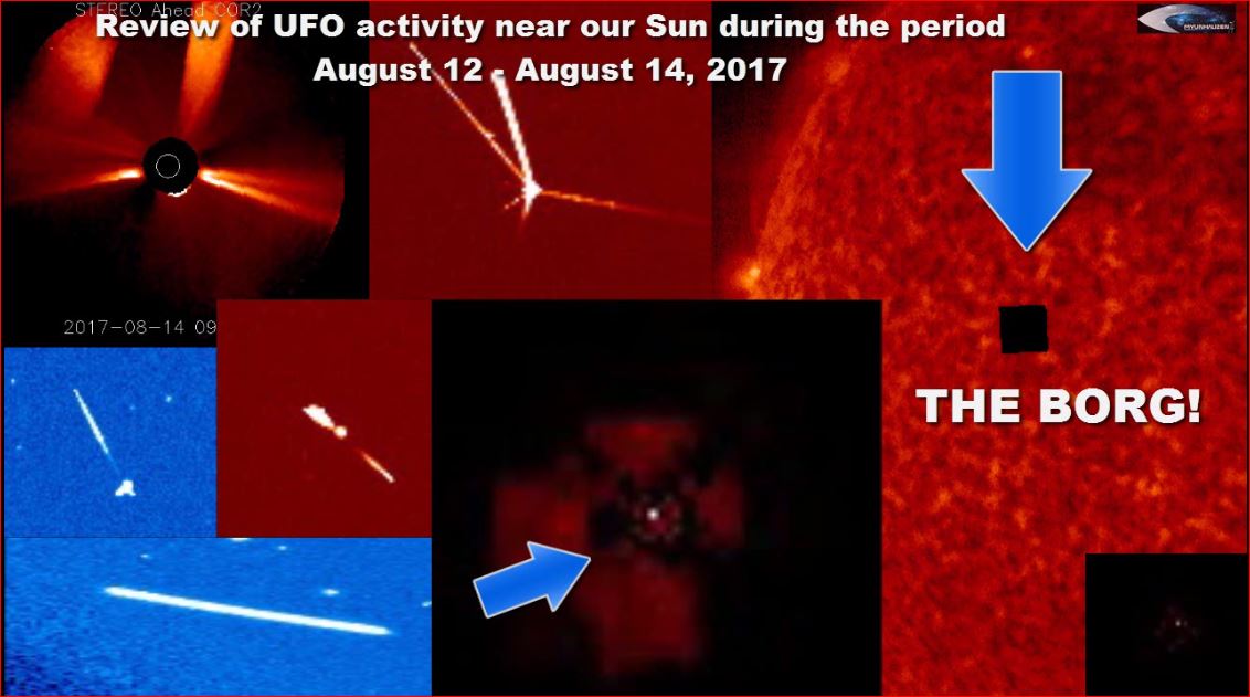 Обзор активности НЛО возле нашего Солнца за период 12 августа - 14 августа 2017