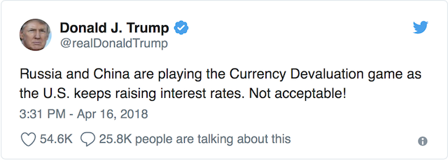 Monetary_policy: Трамп неожиданно предъявил России претензии по поводу её курсовой политики