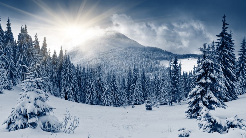 Зимний пейзаж Европейских гор