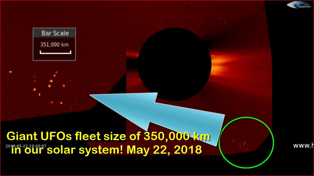 Гигантская флотилия НЛО размером 350000 км в нашей солнечной системе! 22 мая 2018