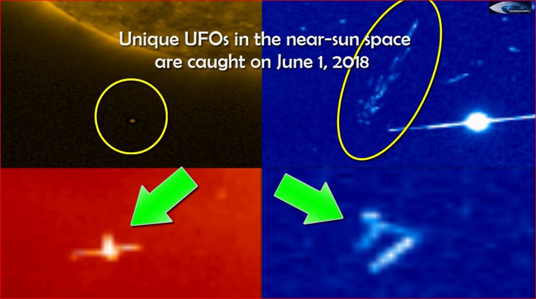 Уникальные НЛО в околосолнечном пространстве пойманы 1 июня 2018