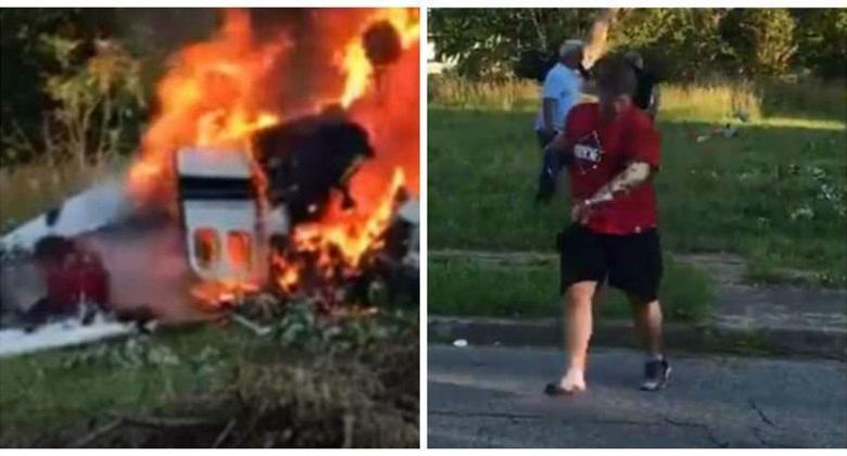 Подросток чудом спасся из разбившегося горящего самолета