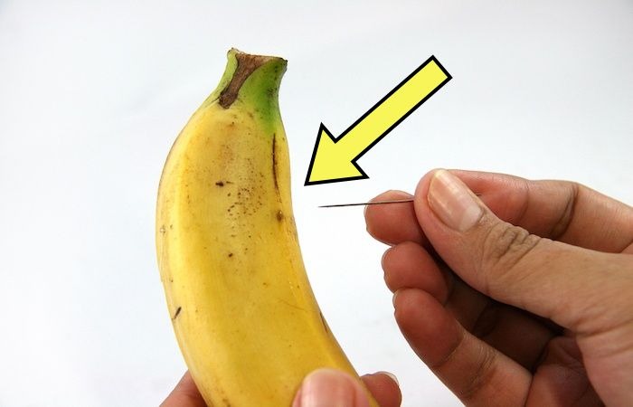 Что произойдёт, если проколоть банан иголкой