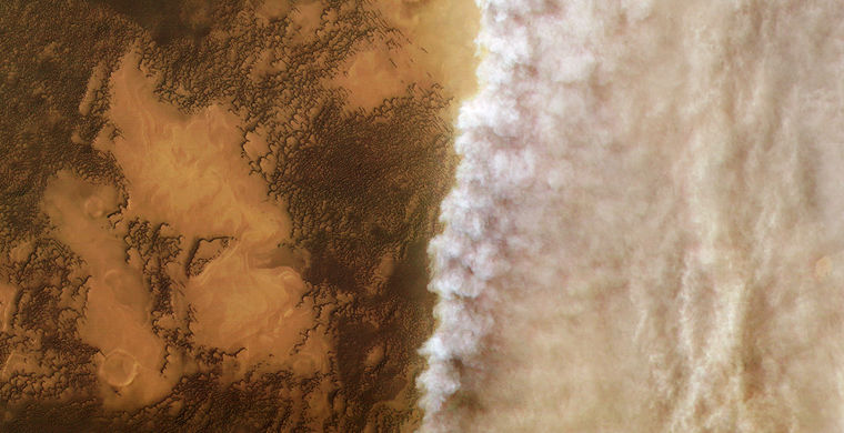 НАСА показало, как пыльная буря изменила облик Марса