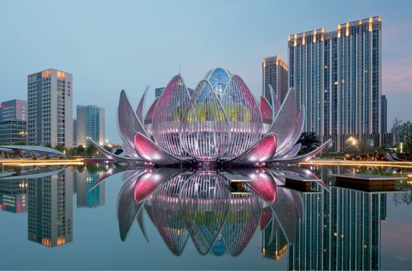 здание в форме лотоса в Китае