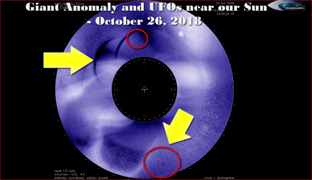 Гигантская Аномалия и НЛО возле нашего Солнца - 26 октября 2018