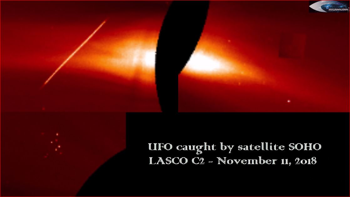 НЛО пойманы спутником SOHO LASCO C2 - 11 ноября 2018