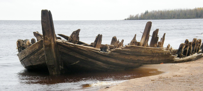 На берег Онежского озера выбросило старинный корабль - Россия 24