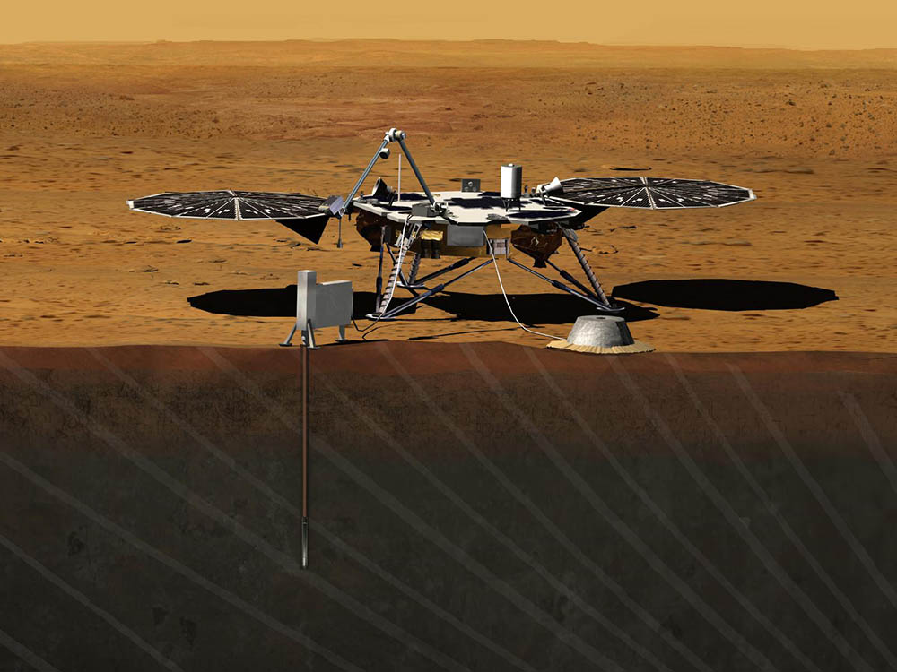 Космический корабль NASA приземлился на Марс и прислал первые фото.