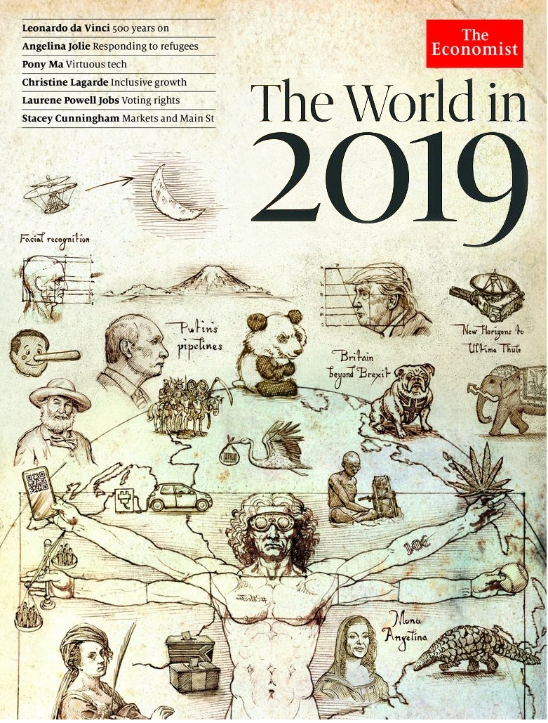 Загадочная обложка журнала "Экономист" на 2019 год