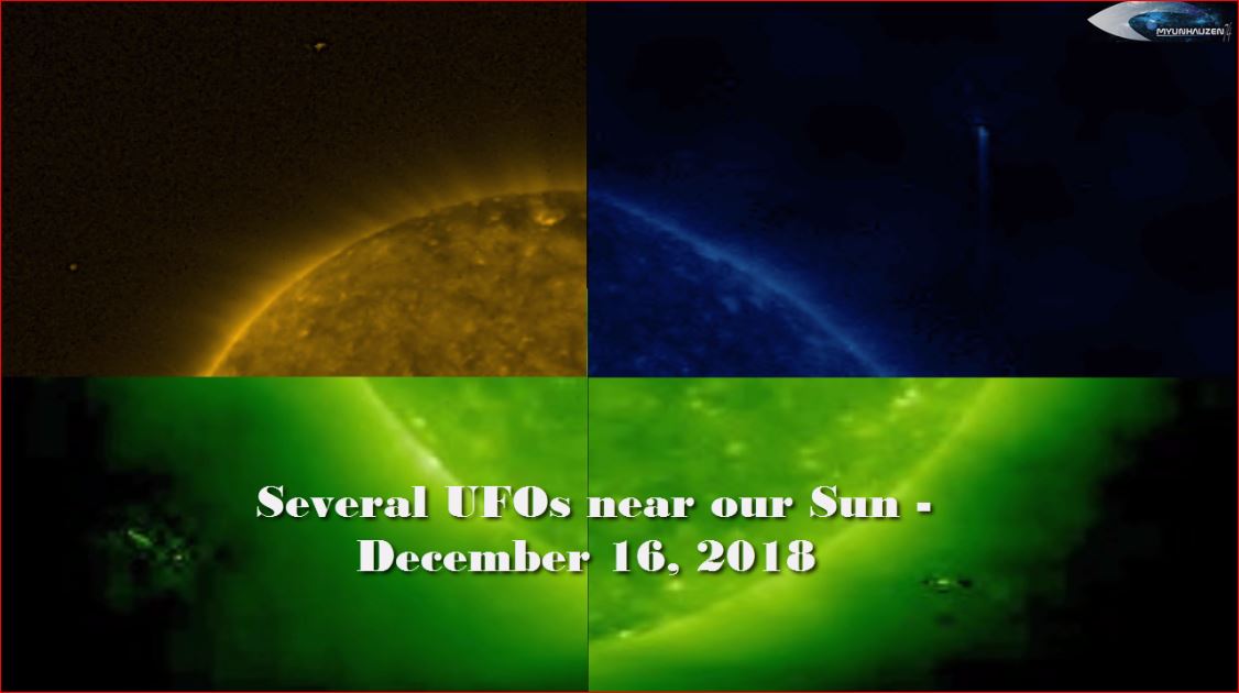 Несколько НЛО вблизи нашего Солнца - 16 декабря 2018