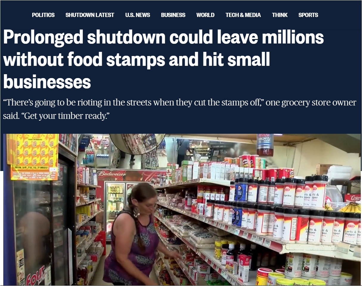 США: Затянувшийся «шатдаун» может стать причиной голода и погромов уже в феврале.