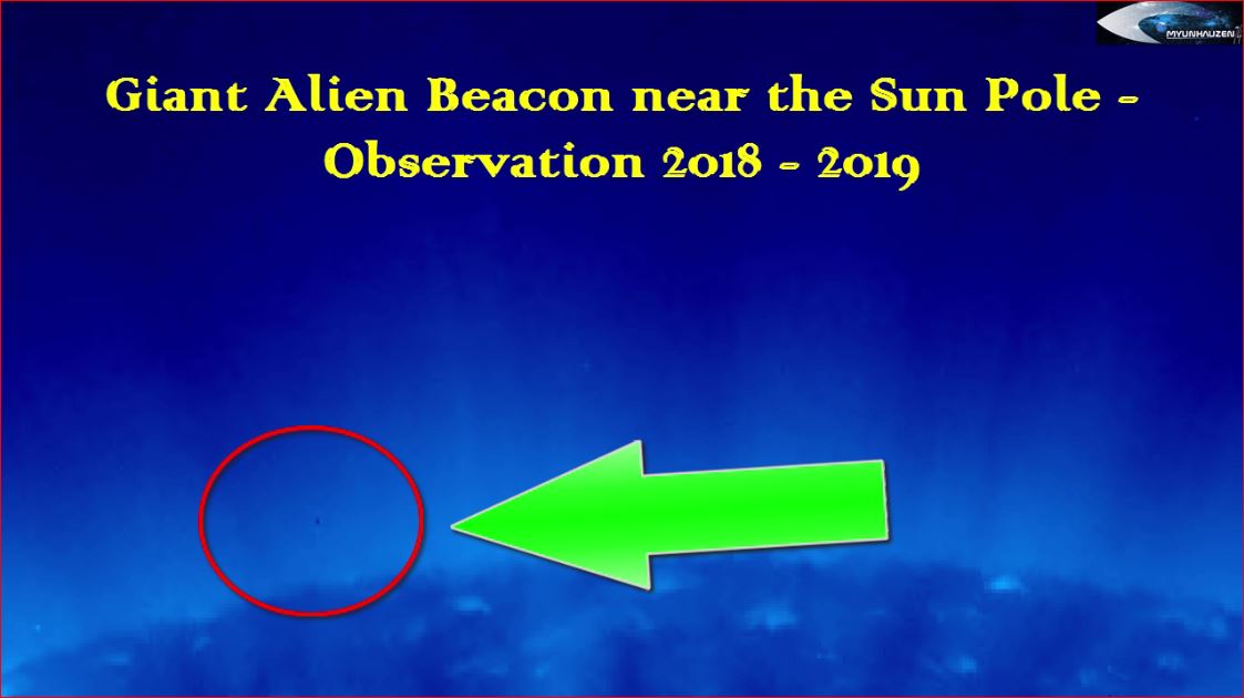 Гигантский Инопланетный маяк возле полюса Солнца - Наблюдение 2018 - 2019
