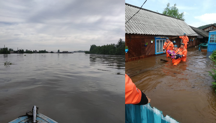 На реке Ока в Иркутской области прорвало дамбу