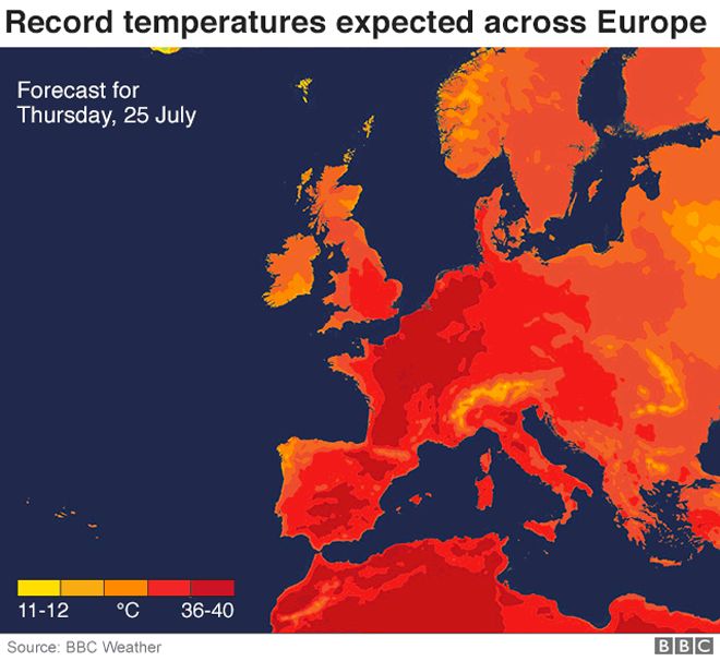 Западную Европу снова охватила «адская» жара
