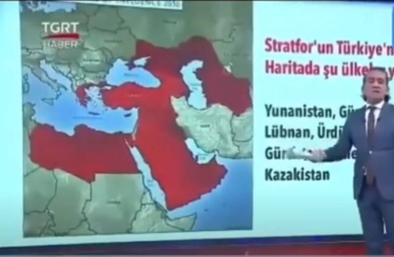 В Турции показали карту с зонами турецких интересов на российской территории
