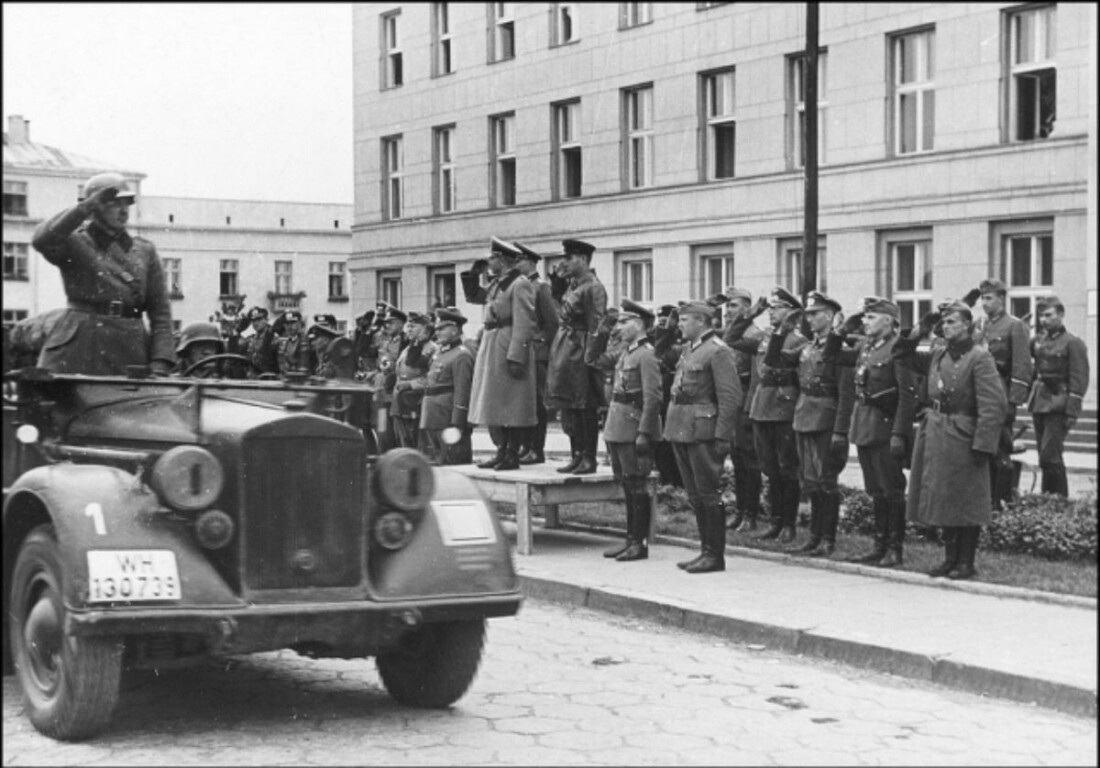 Совместный парад Красной армии и нацистской Германии в Бресте 22 сентября 1939 года