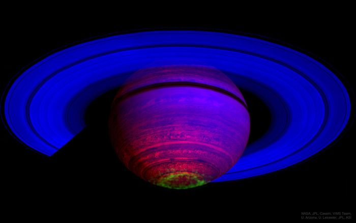 Движущиеся полярные сияния на Сатурне