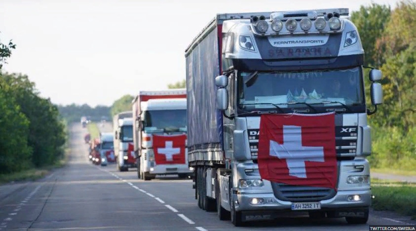 Швейцария направила в Донбасс 130 грузовиков с гуманитарной помощью