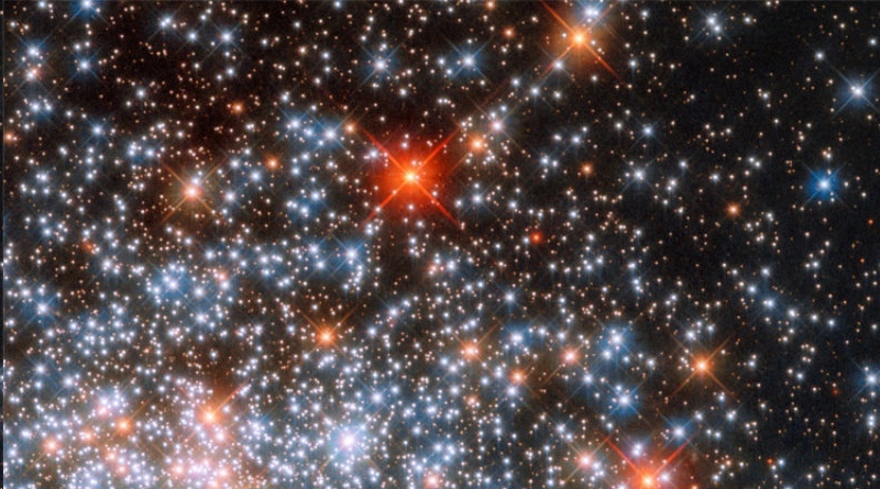 Если бы мы жили в звездном скоплении, наше ночное небо выглядело бы примерно так