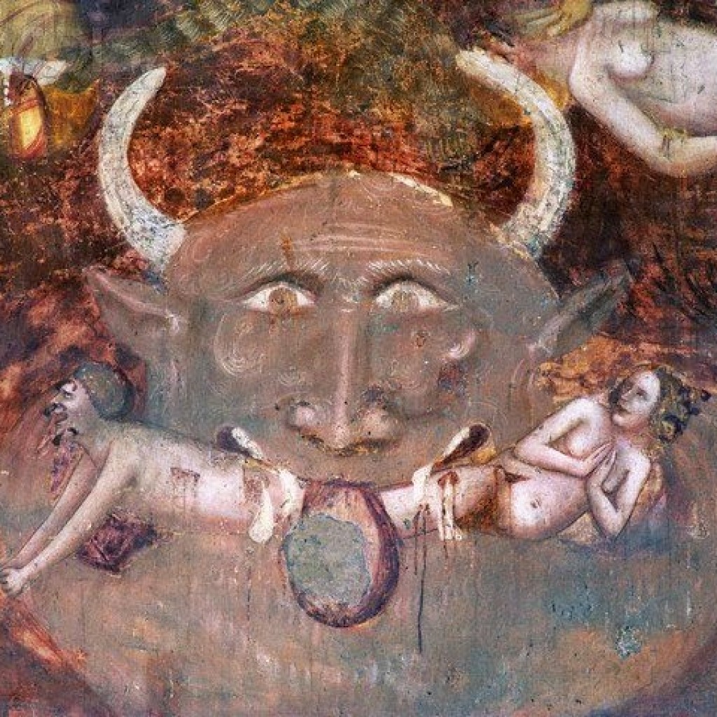Изображение антихриста на фреске XIV века