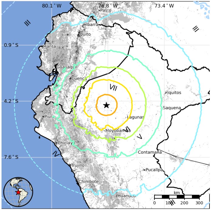 Землетрясение магнитудой 7.5 произошло в Перу