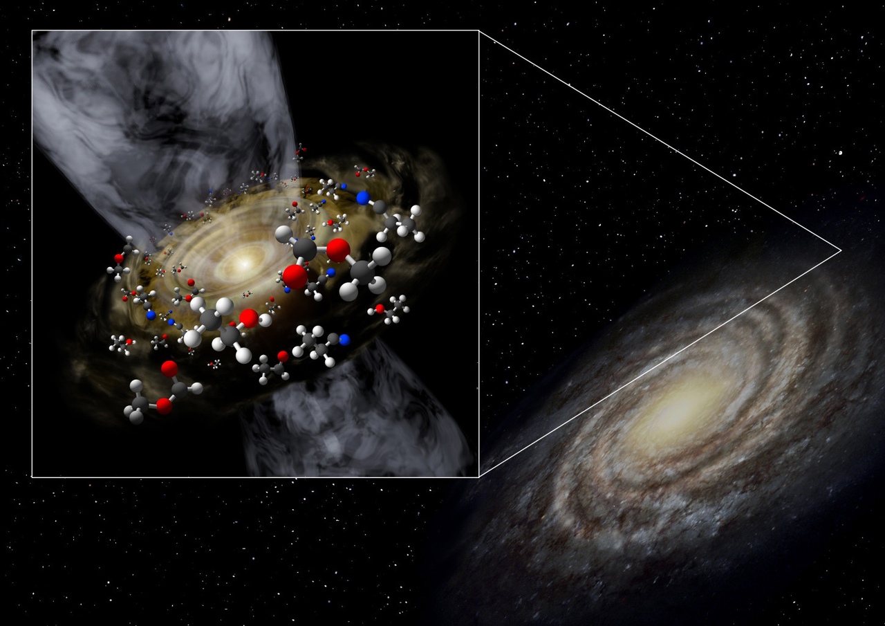 Астрономы обнаружили в окружающем протозвезду «коконе» из газа и пыли сложные органические молекулы.