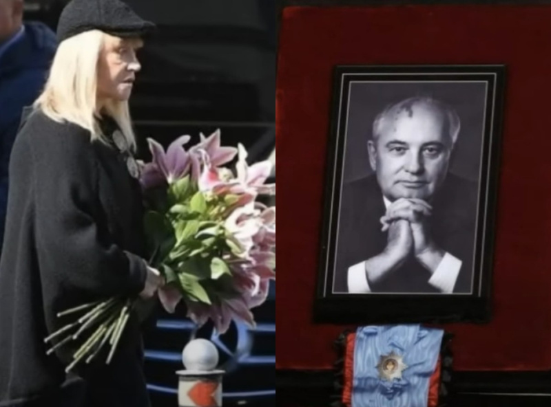 Алла Пугачева у гроба Михаила Горбачева погрозила ему пальцем. Видео!
