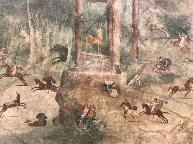 Месть Аполлона и Артемиды. фреска из дома в Помпеях, датированная 1 веком до н.э, хранится в Национальном археологическом музее в Неаполе.
