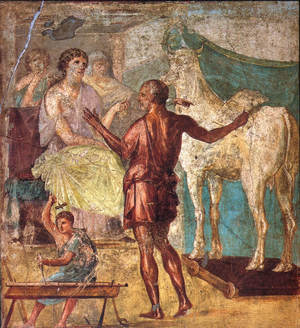 Фреска, изображающая царицу Крита Пасифаю