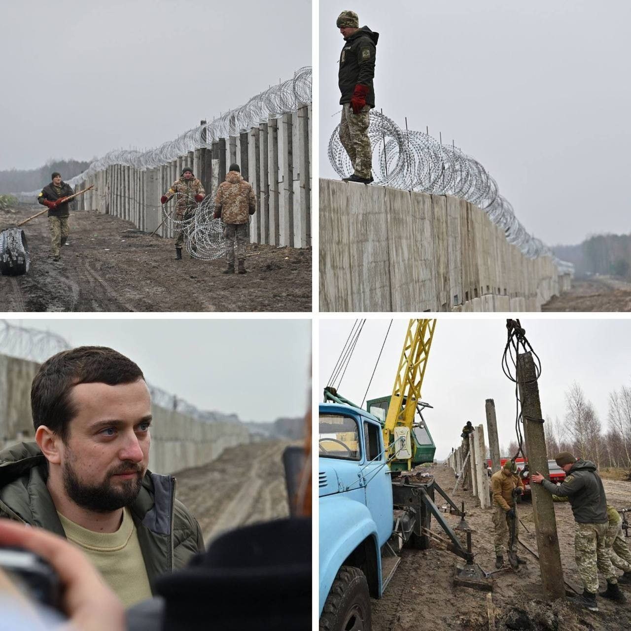 Заместитель главы ОП Украины Кирилл Тимошенко показал, как Украина строит стену на границе с Белоруссией.