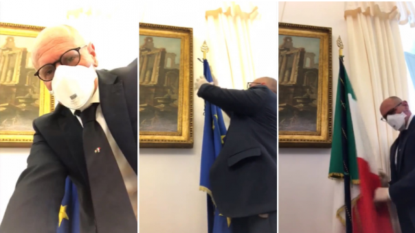 В парламенте Италии распрощались с флагом Евросоюза