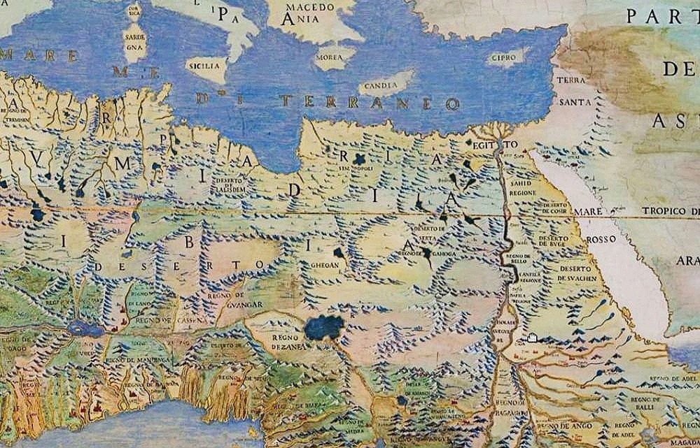 Карта Африки 16в из замка Фарнезе.