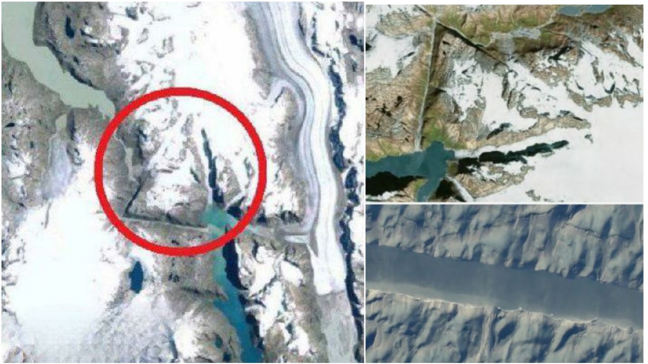 Благодаря таянию ледяного покрова в южной части Гренландии недавно был обнаружен треугольник в скалах.