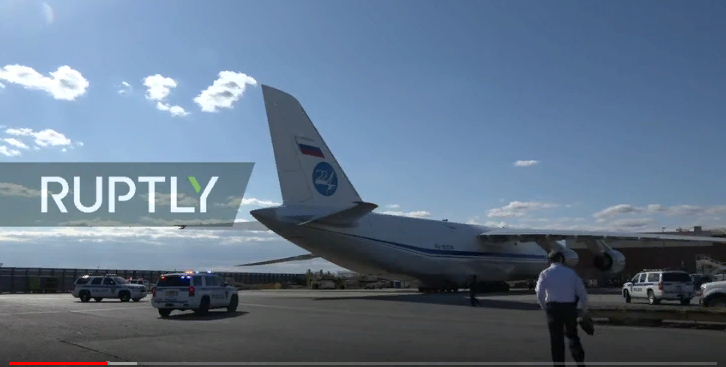 Прибытие АН-124 ВКС РФ В Аэропорт Нью-Йорка/Live from JFK airport as Russian humanitarian aid arrives in NYC