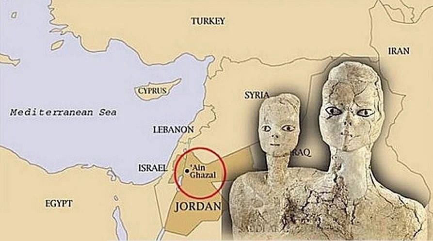 Загадка статуй Айн-Газаля (Иордания), созданных людьми 9 тысяч лет назад.