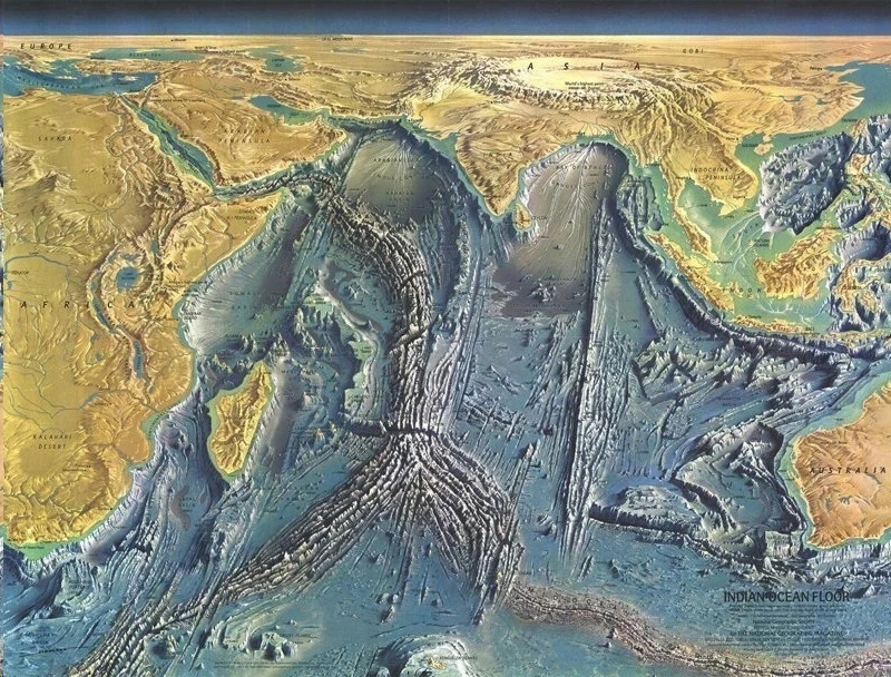 О рельефе дна Индийского океана